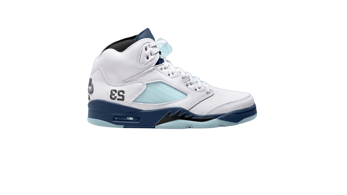 Blue and silver jordans sales
