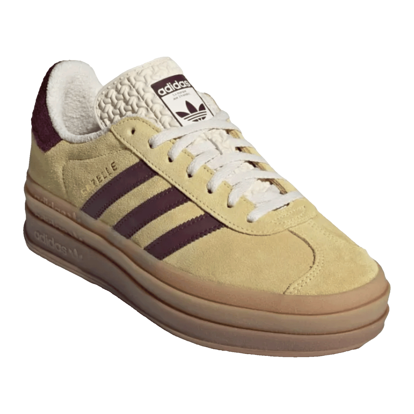 adidas Gazelle Bold Almost Yellow Maroon (W) Side