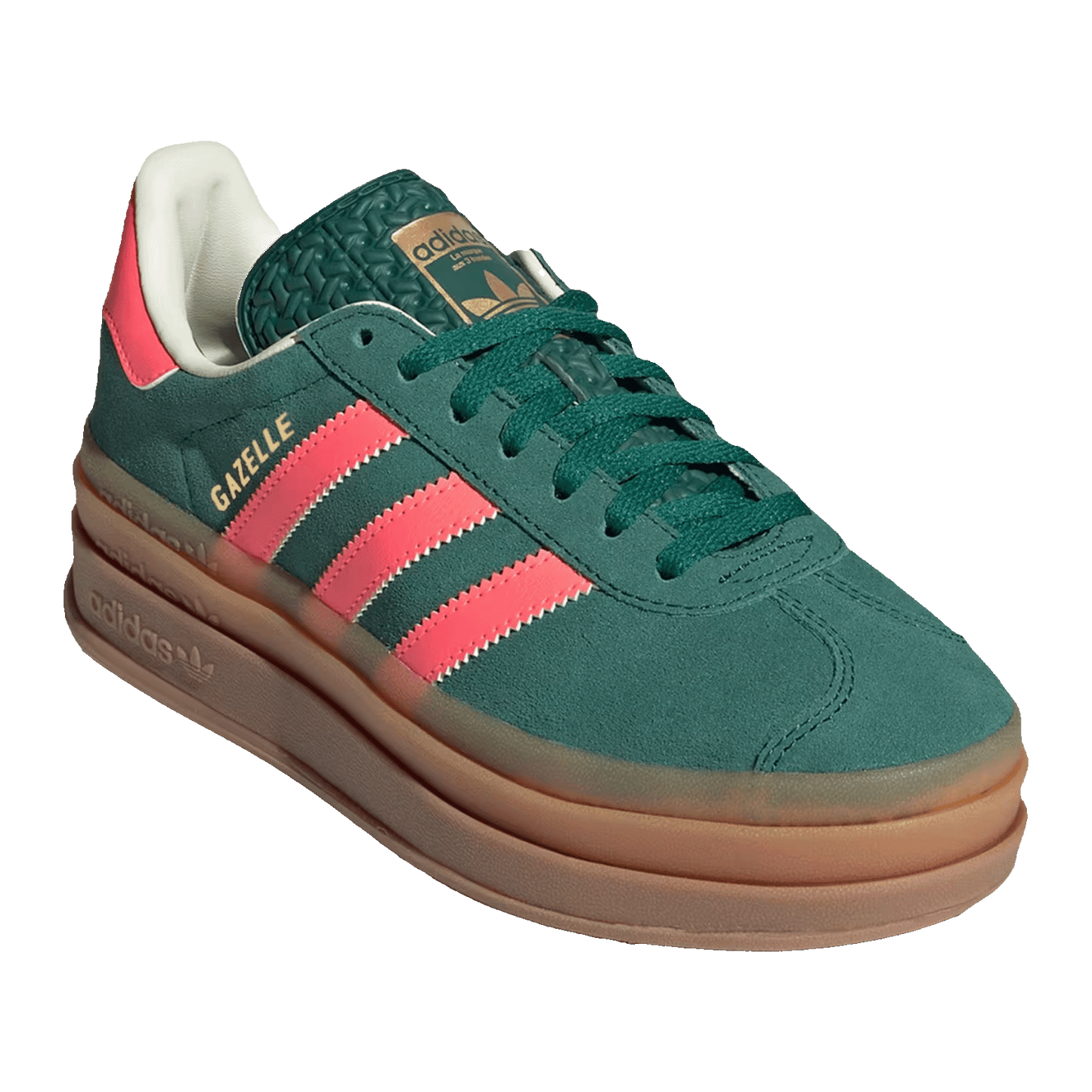 adidas Gazelle Bold Collegiate Green Signal Coral Cream White (GS) Side