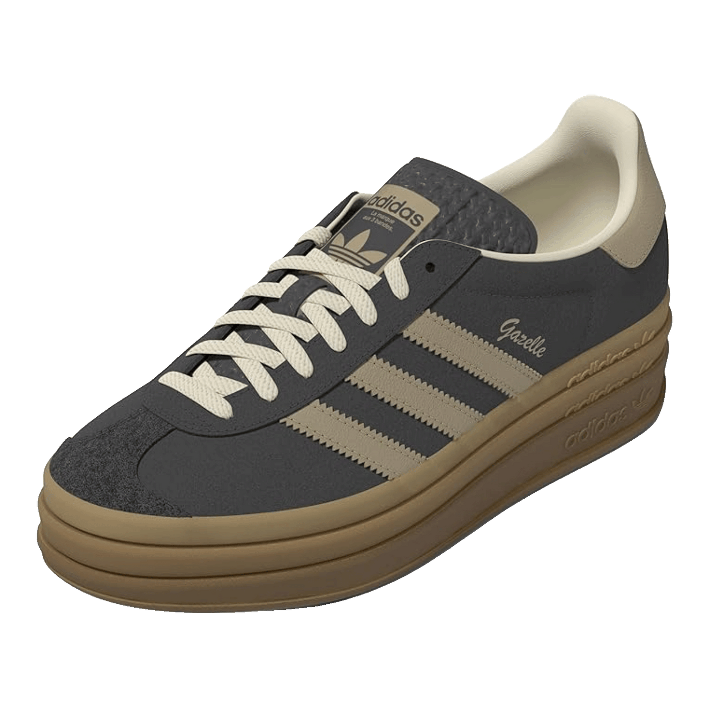 adidas Gazelle Bold Grey Magic Beige Gum (W) Side