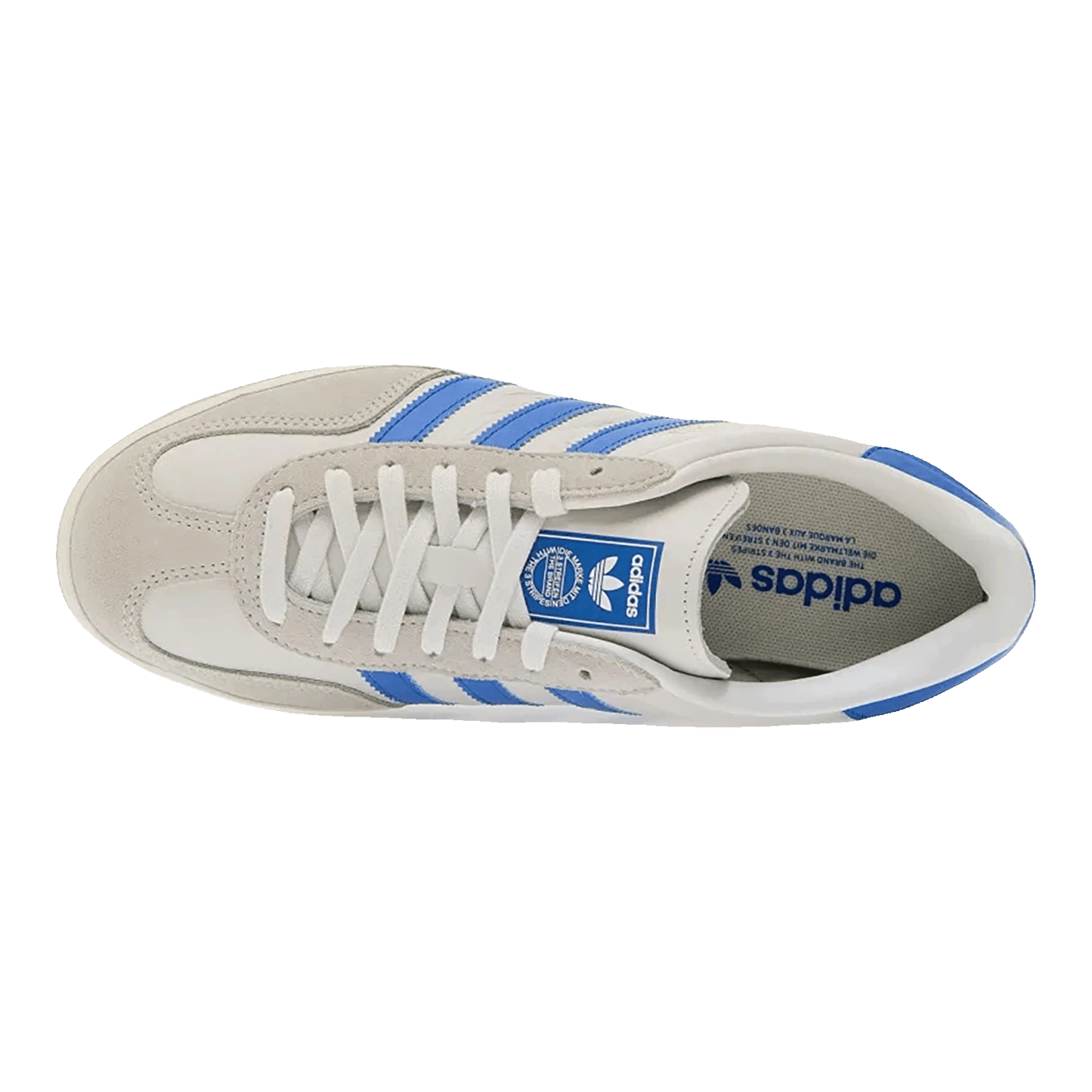 adidas Gazelle Indoor Crystal White Blue Grey Oben