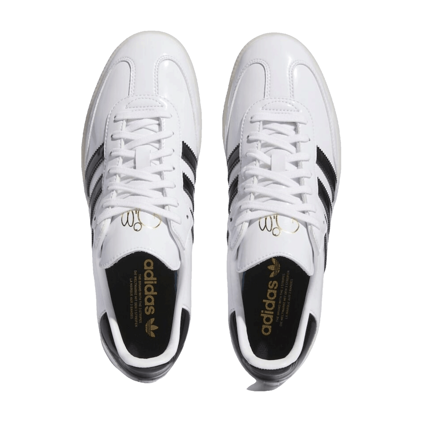 adidas Samba Jason Dill White Black Patent Oben
