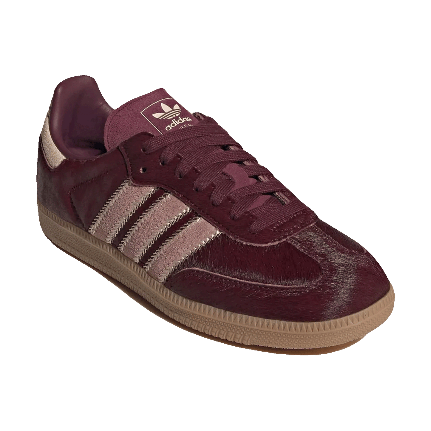 adidas Samba OG Maroon Sand Strata Pony (W) Side