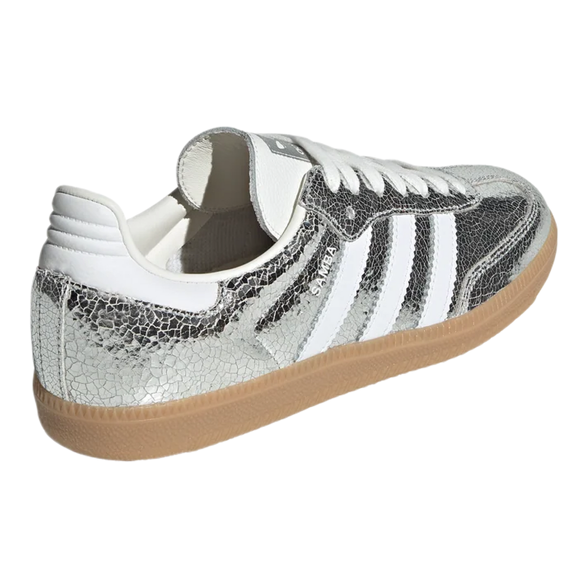 adidas Samba OG Silver Metallic Cracked Leather (PS) Back JS2101