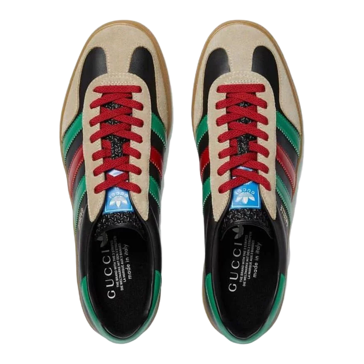 adidas x Gucci Gazelle Black Green Red (W) Oben 726488 AAA43 9549