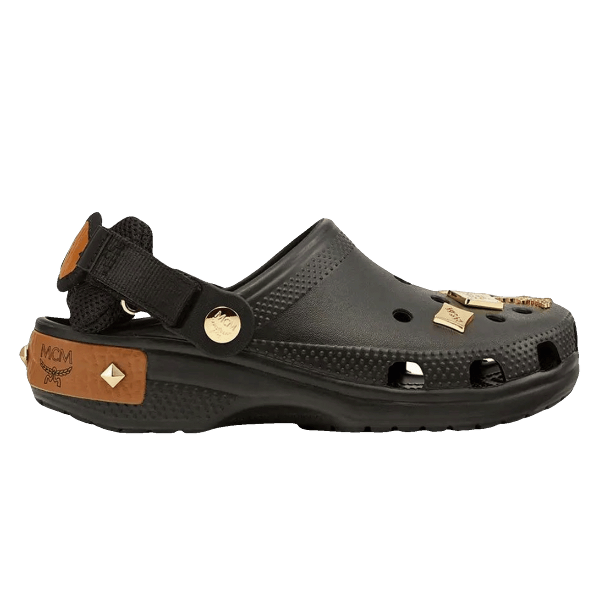 Crocs Classic Clog MCM Visetos Belt Bag Black Cognac Gold 207692-001