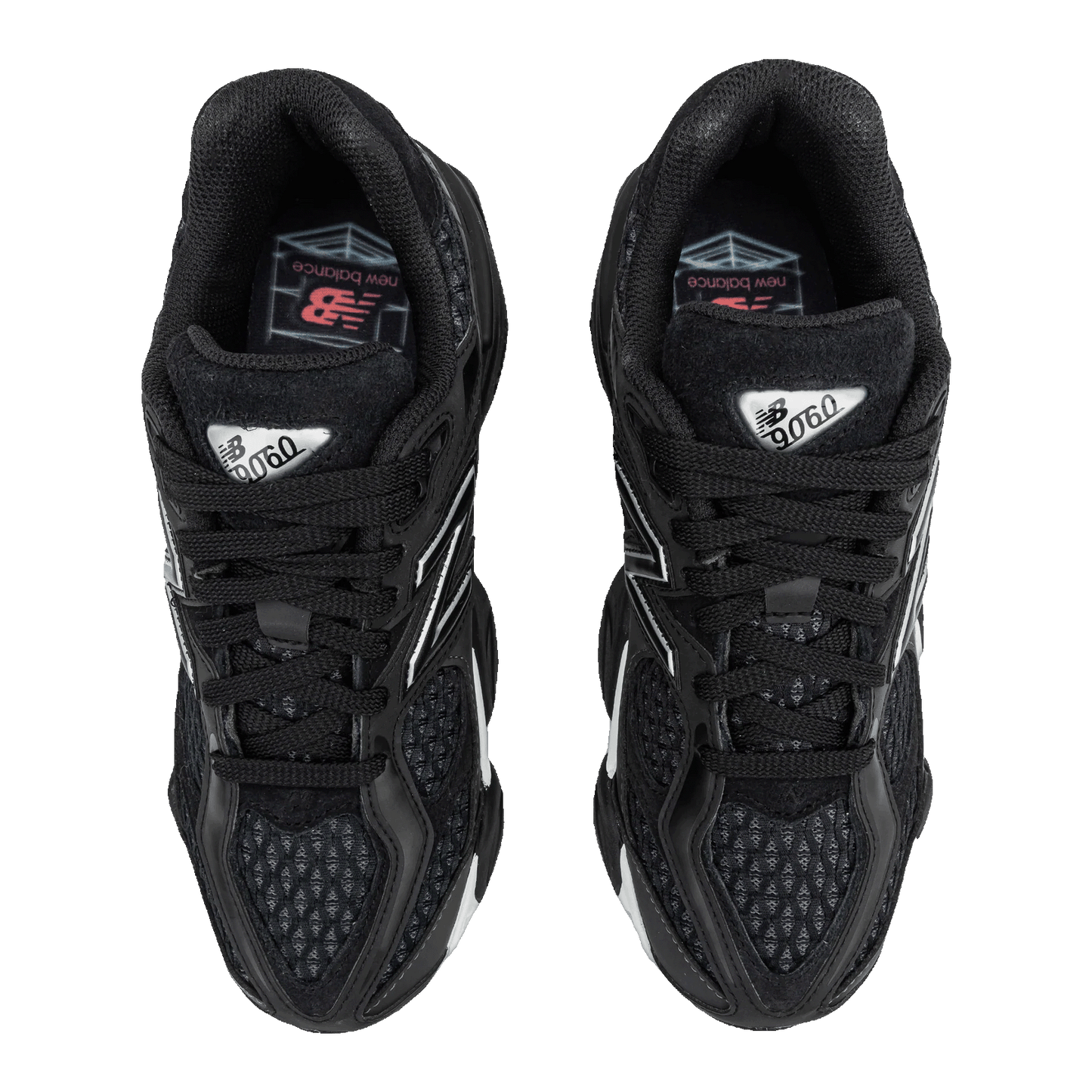 New Balance 9060 Shoe Palace Black Silver (GS) Oben