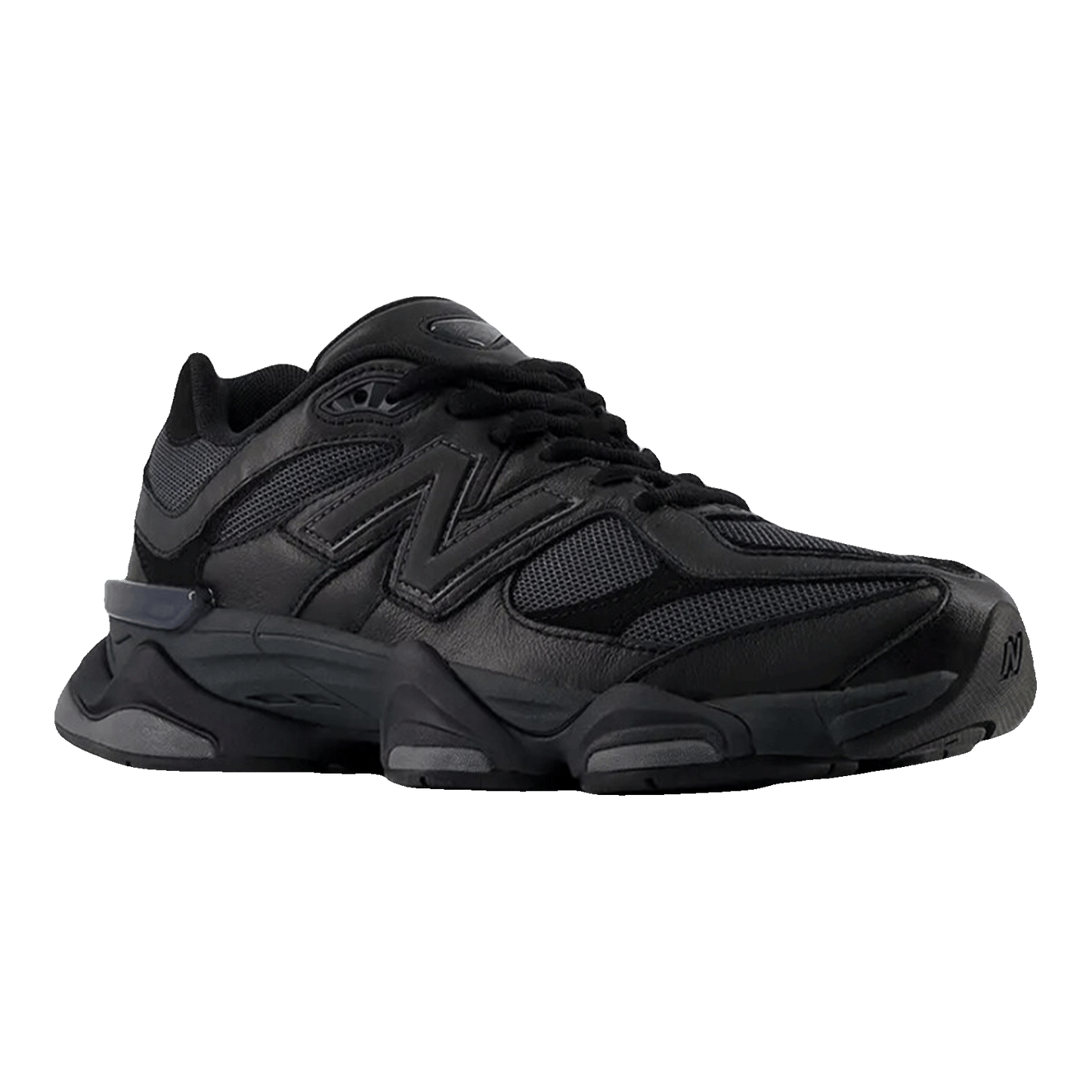 New Balance 9060 Triple Black Leather Side
