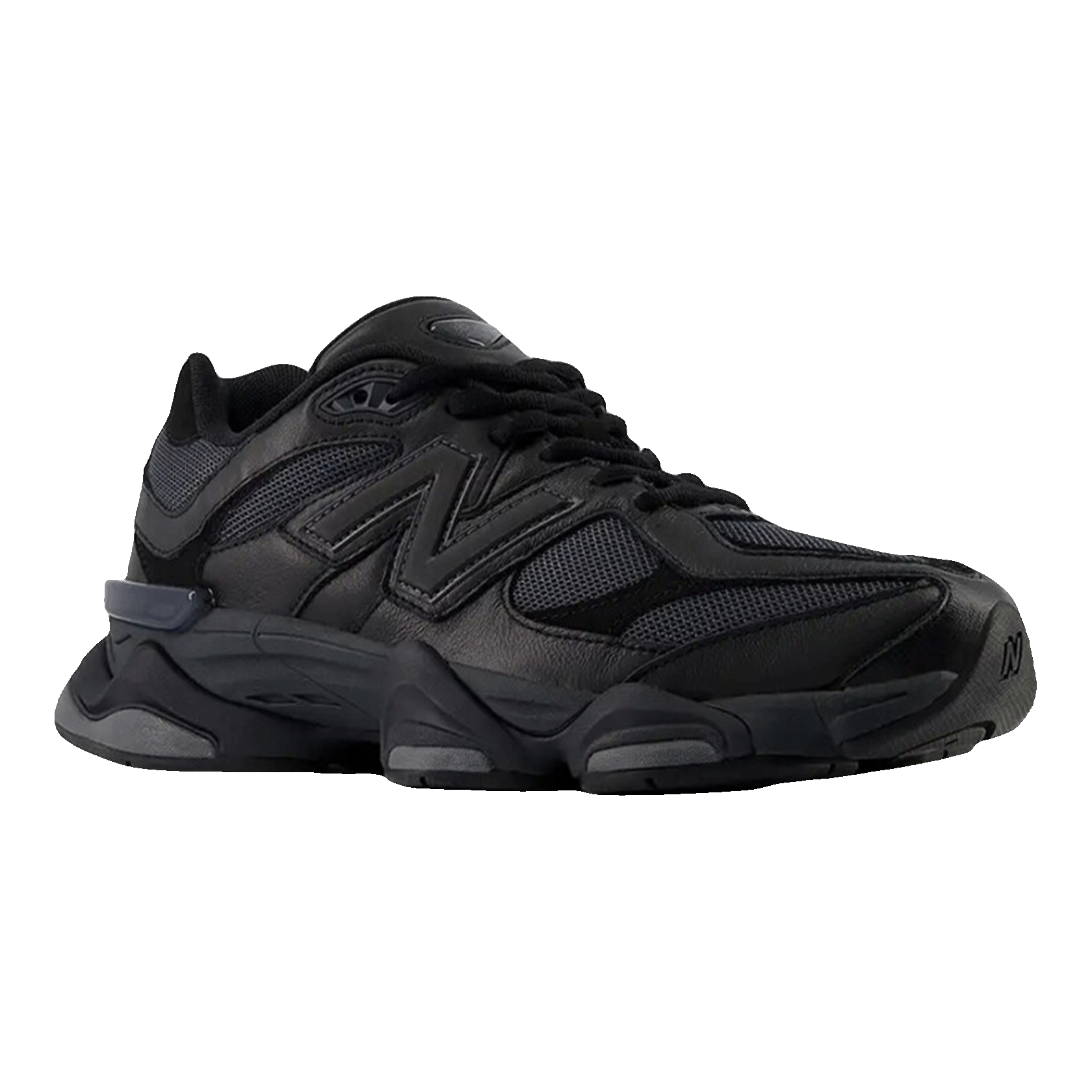 New Balance 9060 Triple Black Leather Side