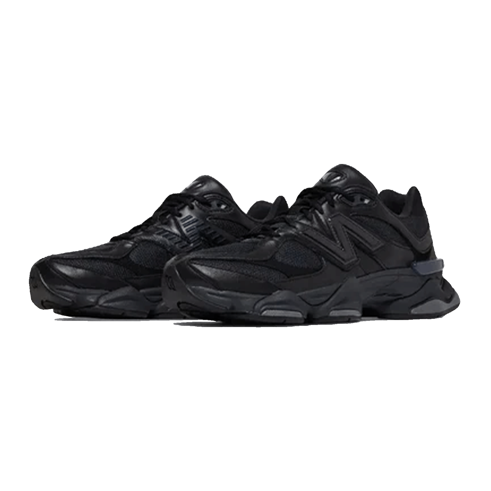 New Balance 9060 Triple Black Patent Side