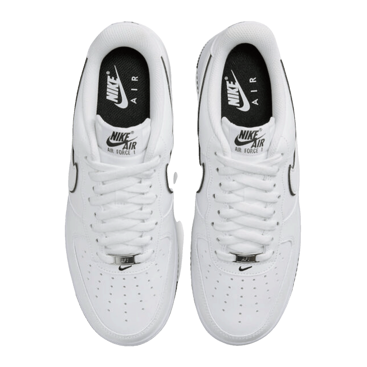 Nike Air Force 1 '07 Low White Black Outline Swoosh Oben