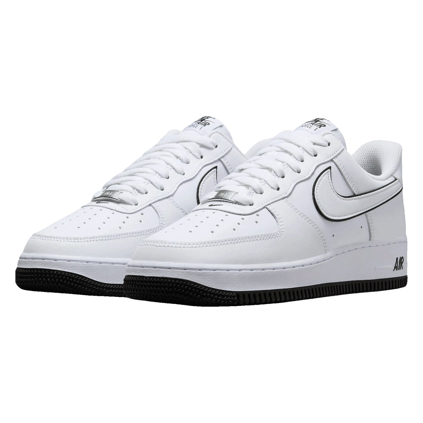 Nike Air Force 1 '07 Low White Black Outline Swoosh Side