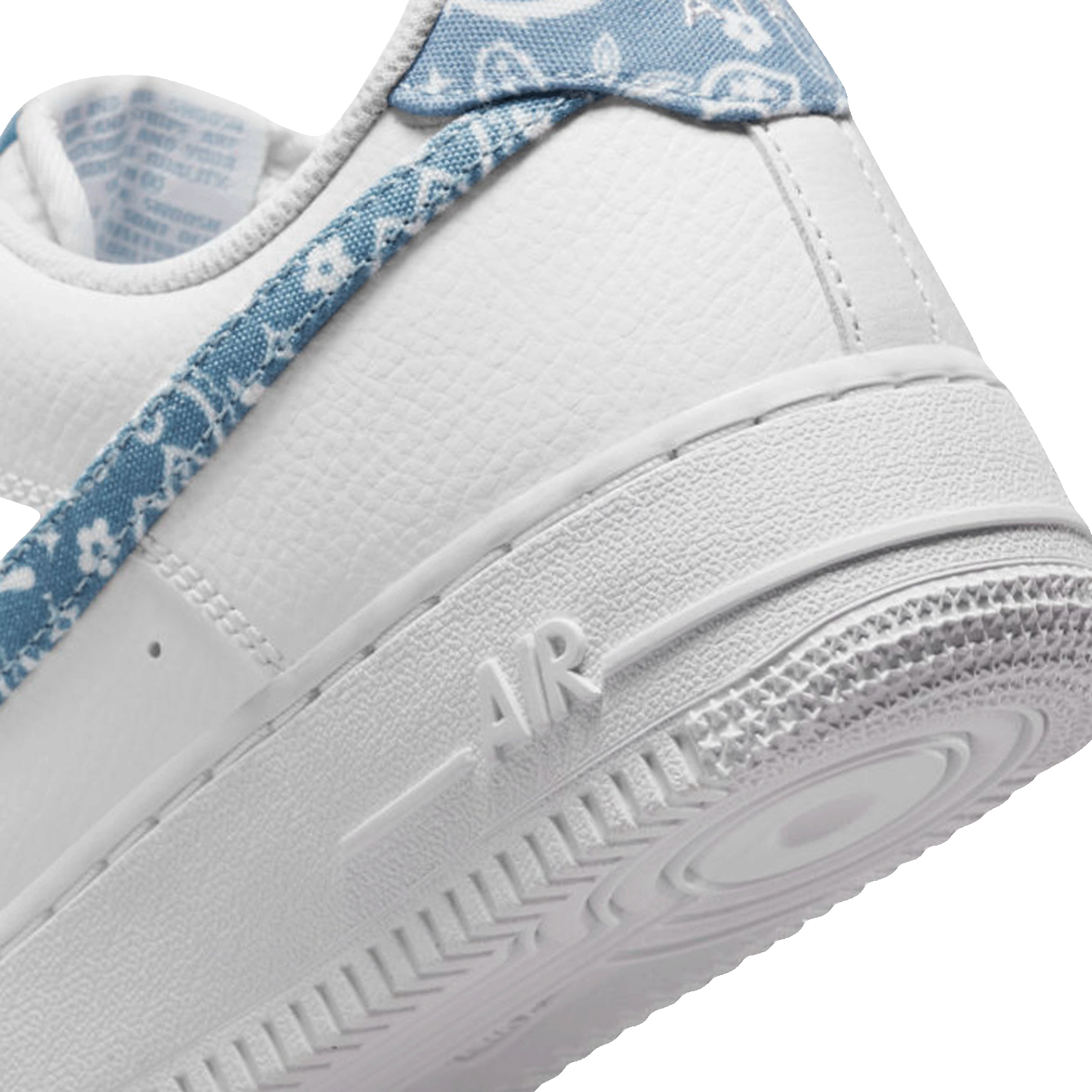 Nike Air Force 1 Low '07 Essential White Worn Blue Paisley (W) Back 2