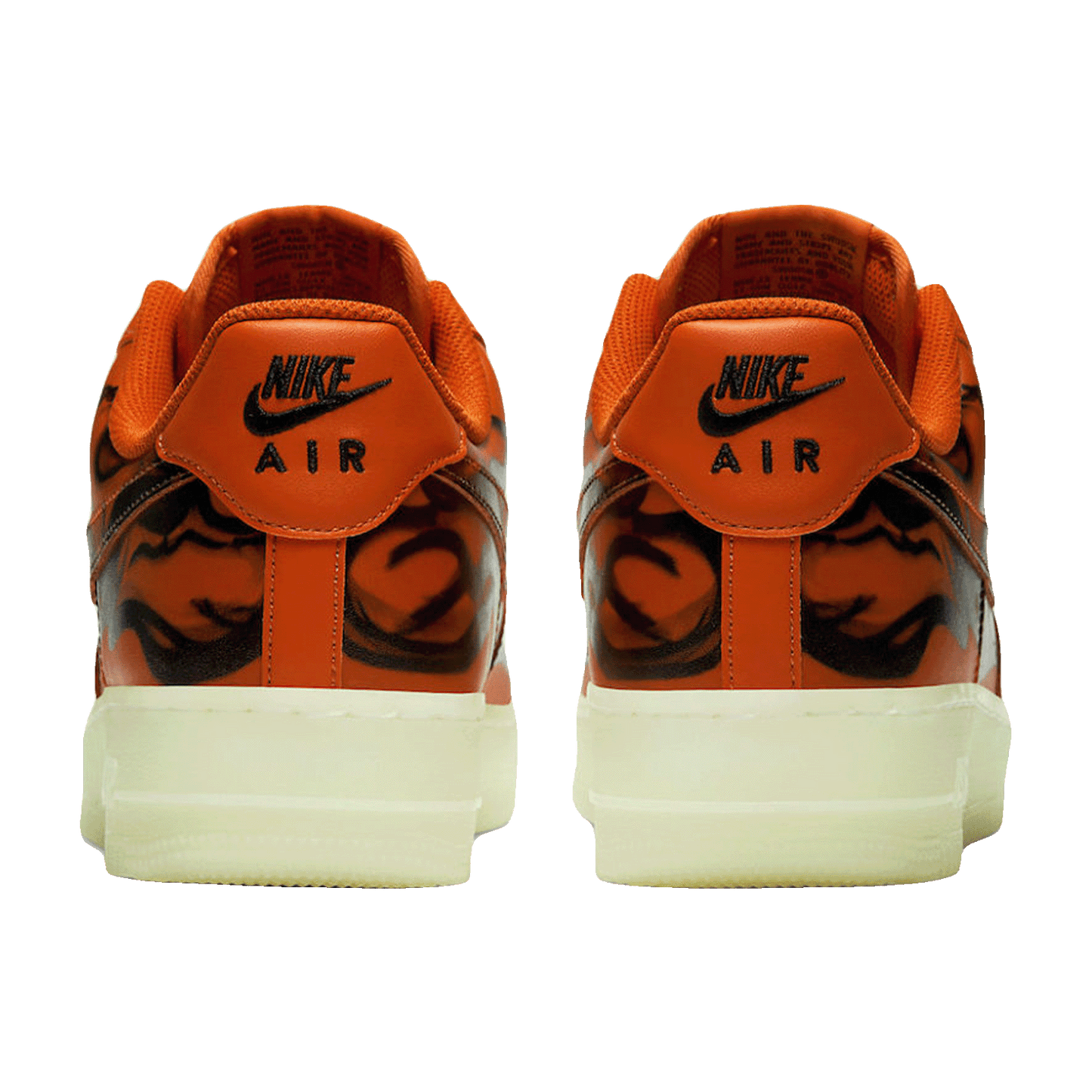 Nike Air Force 1 Low Orange Skeleton Halloween (2020) Back