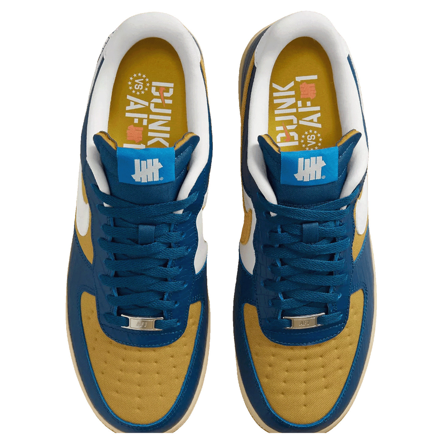 Nike Air Force 1 Low SP Undefeated 5 On It Blue Yellow Croc Oben