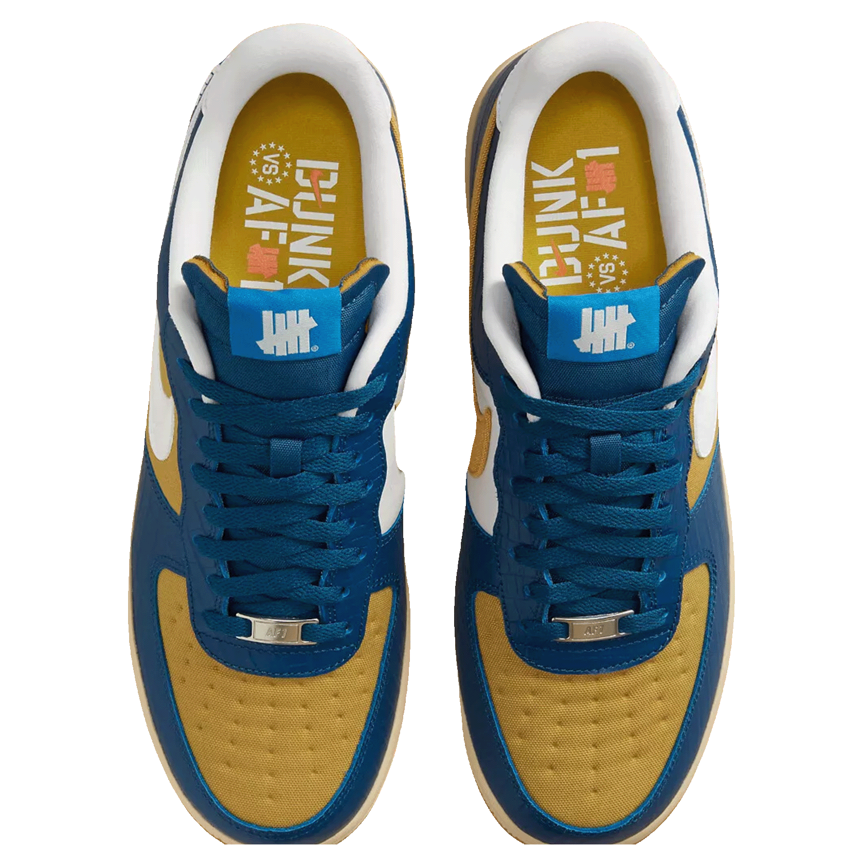 Nike Air Force 1 Low SP Undefeated 5 On It Blue Yellow Croc Oben