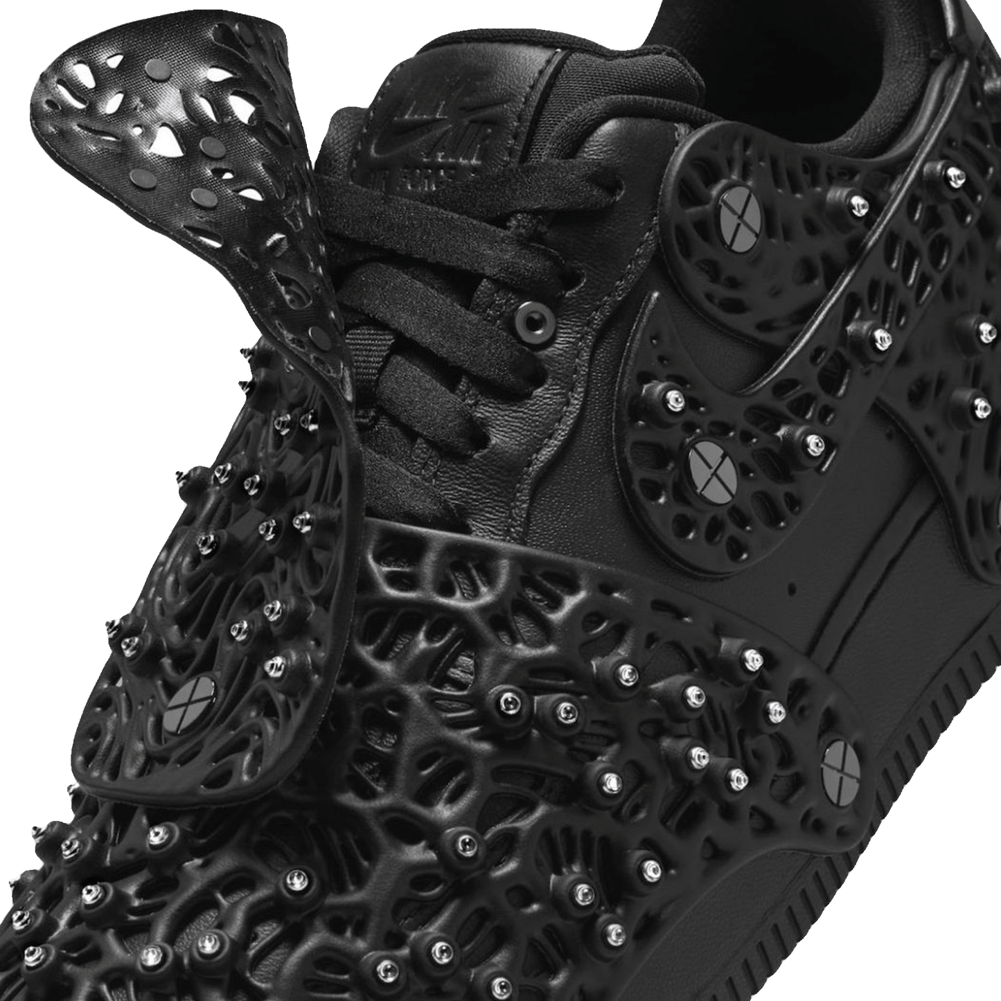 Nike Air Force 1 Low Swarovski Retroreflective Crystals Black (W) Tongue
