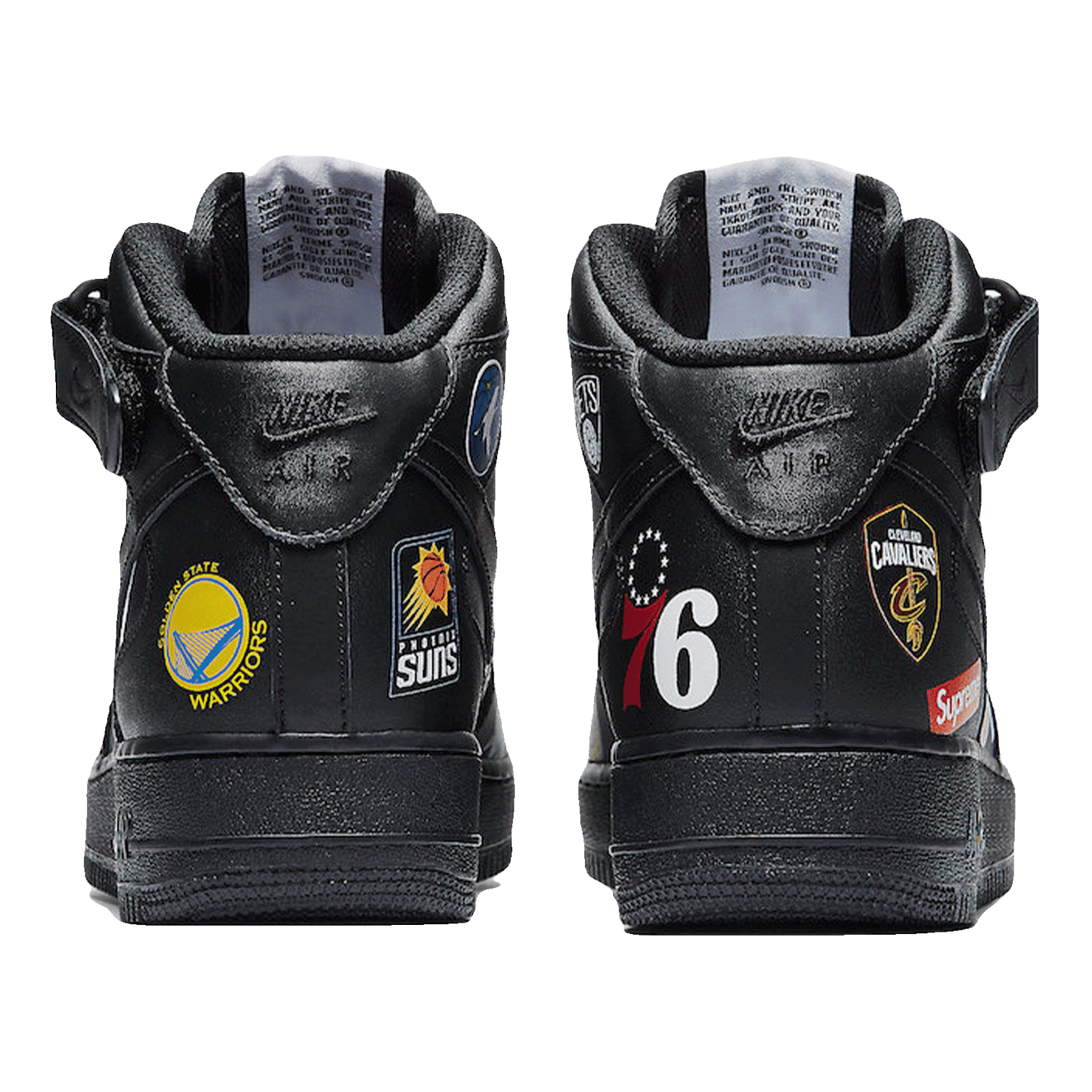 Nike Air Force 1 Mid Supreme NBA Black Back