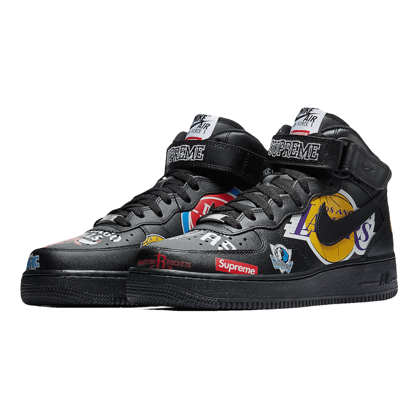 Nike Air Force 1 Mid Supreme NBA Black Side