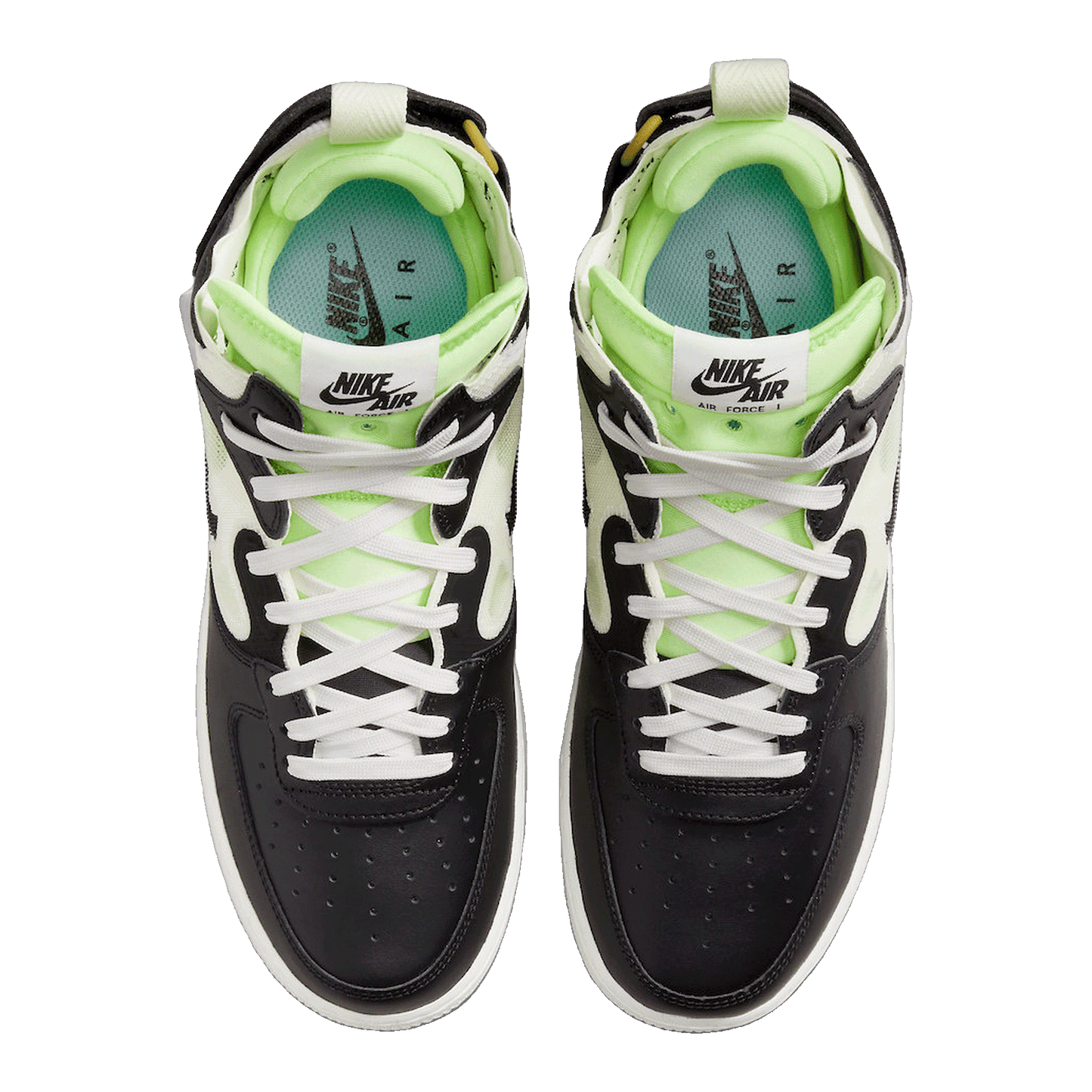 Nike Air Force 1 React Mid Black Sail Ghost Green Oben