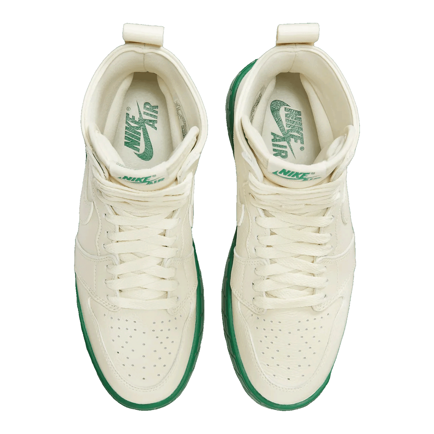 Nike Air Jordan 1 High Brooklyn Coconut Milk Pine Green (W) Oben