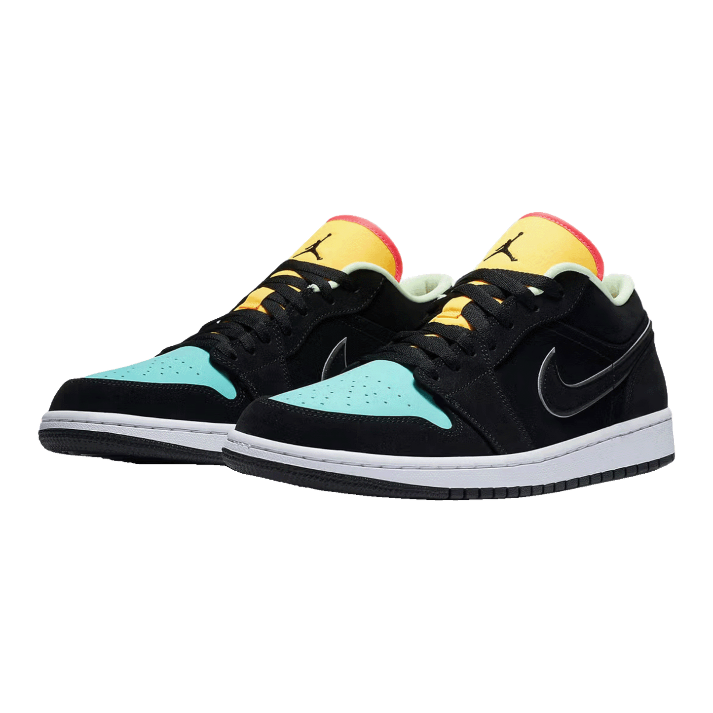 Nike Air Jordan 1 Low Black Aurora Green Laser Orange Side