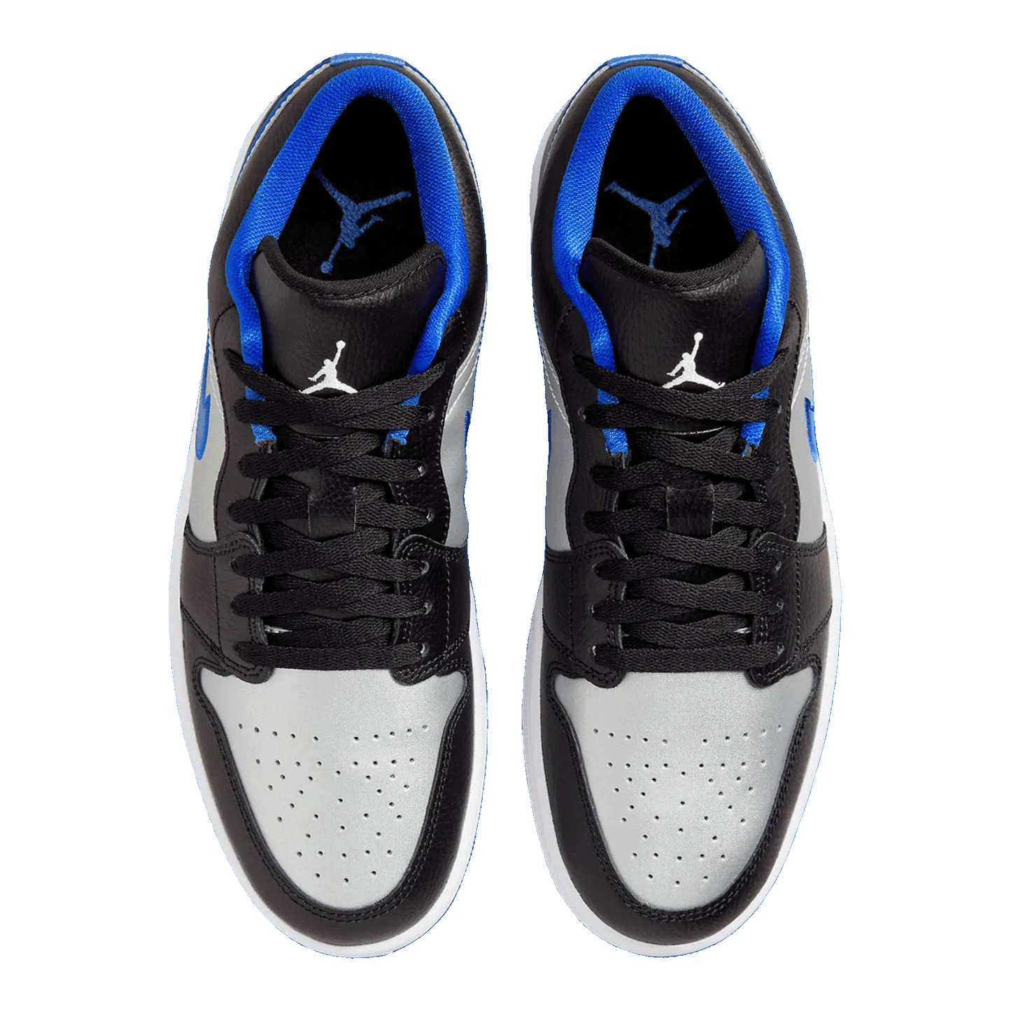 Nike Air Jordan 1 Low Black Game Royal Metallic Platinum Oben