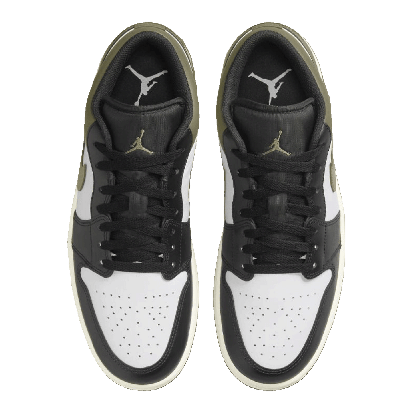 Nike Air Jordan 1 Low Black Toe Medium Olive (GS) Oben