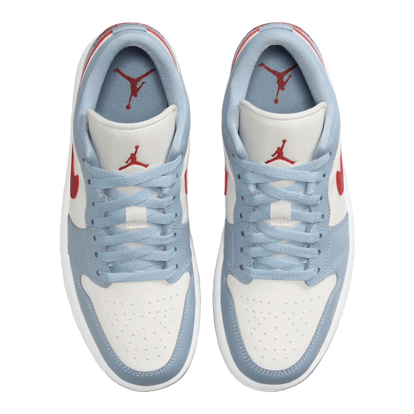 Nike Air Jordan 1 Low Blue Whisper Dune Red (W) Oben