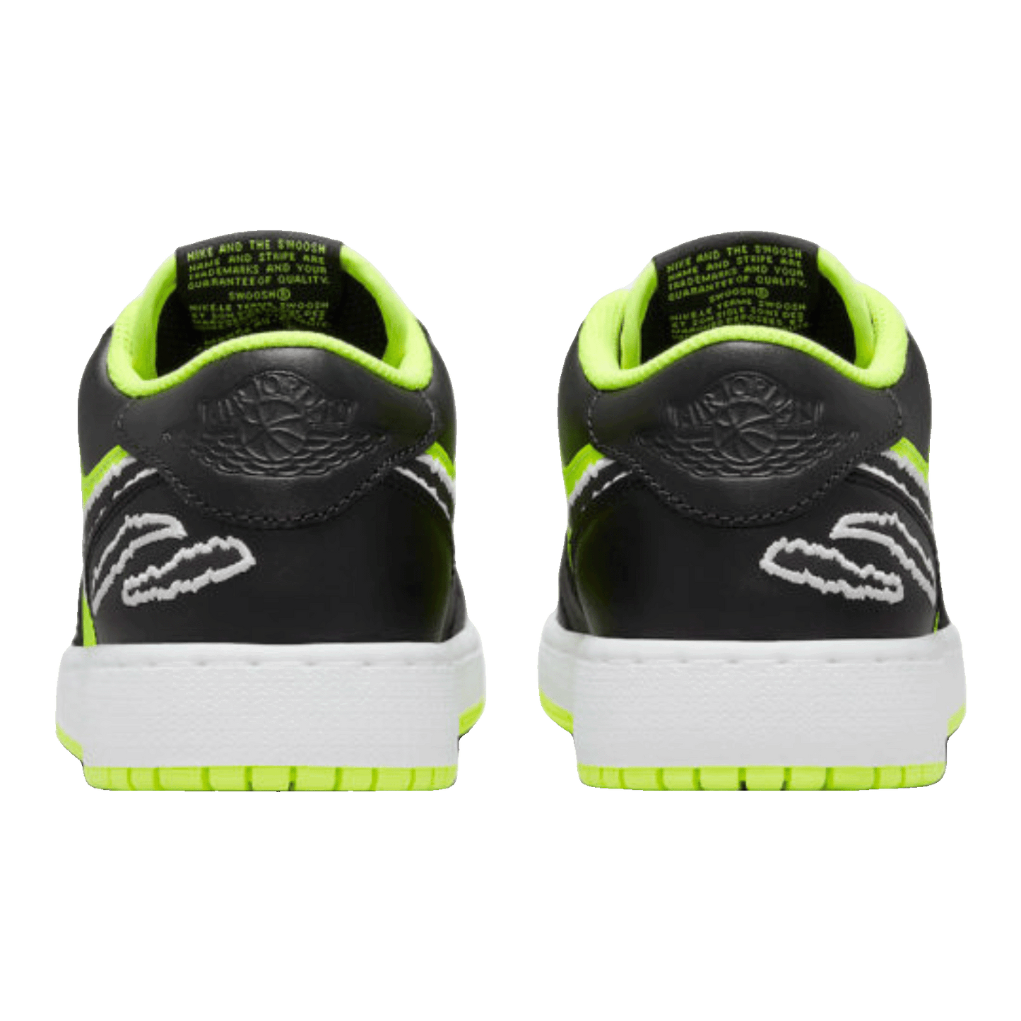 Nike Air Jordan 1 Low SE Black Cat Volt (GS) Back