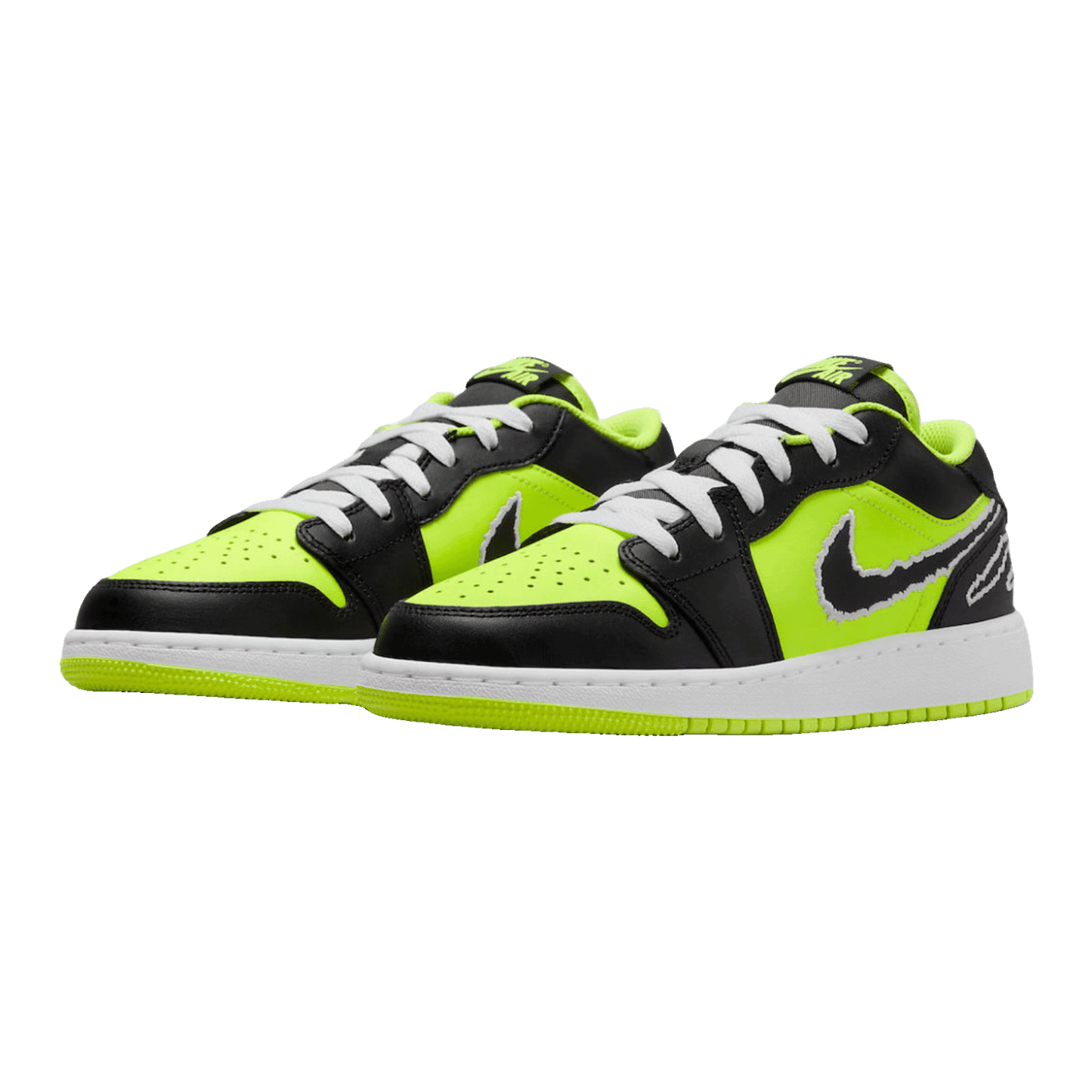 Nike Air Jordan 1 Low SE Black Cat Volt (GS) Side