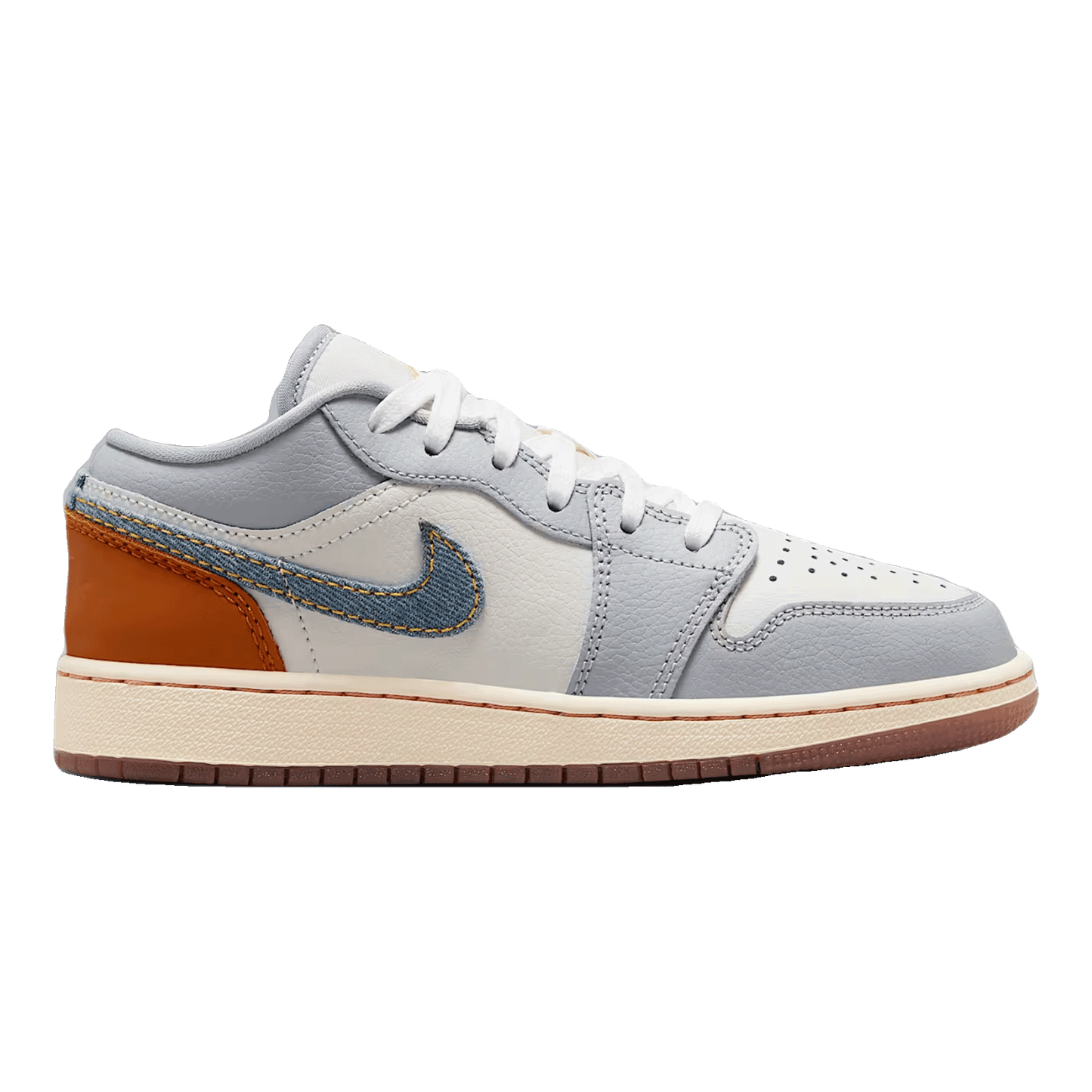 Nike Air Jordan 1 Low SE Phantom Coconut Milk Amber Brown Light Armory Blue (GS)