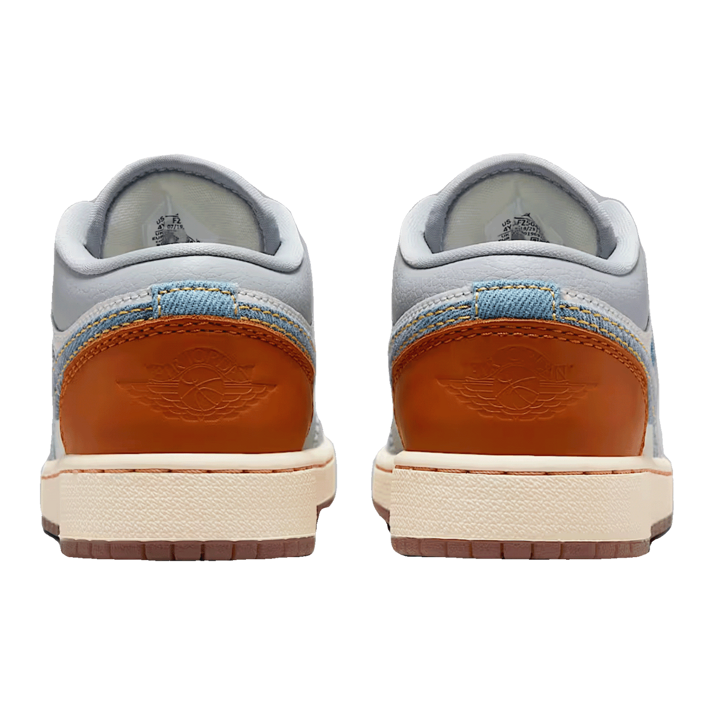 Nike Air Jordan 1 Low SE Phantom Coconut Milk Amber Brown Light Armory Blue (GS) Back