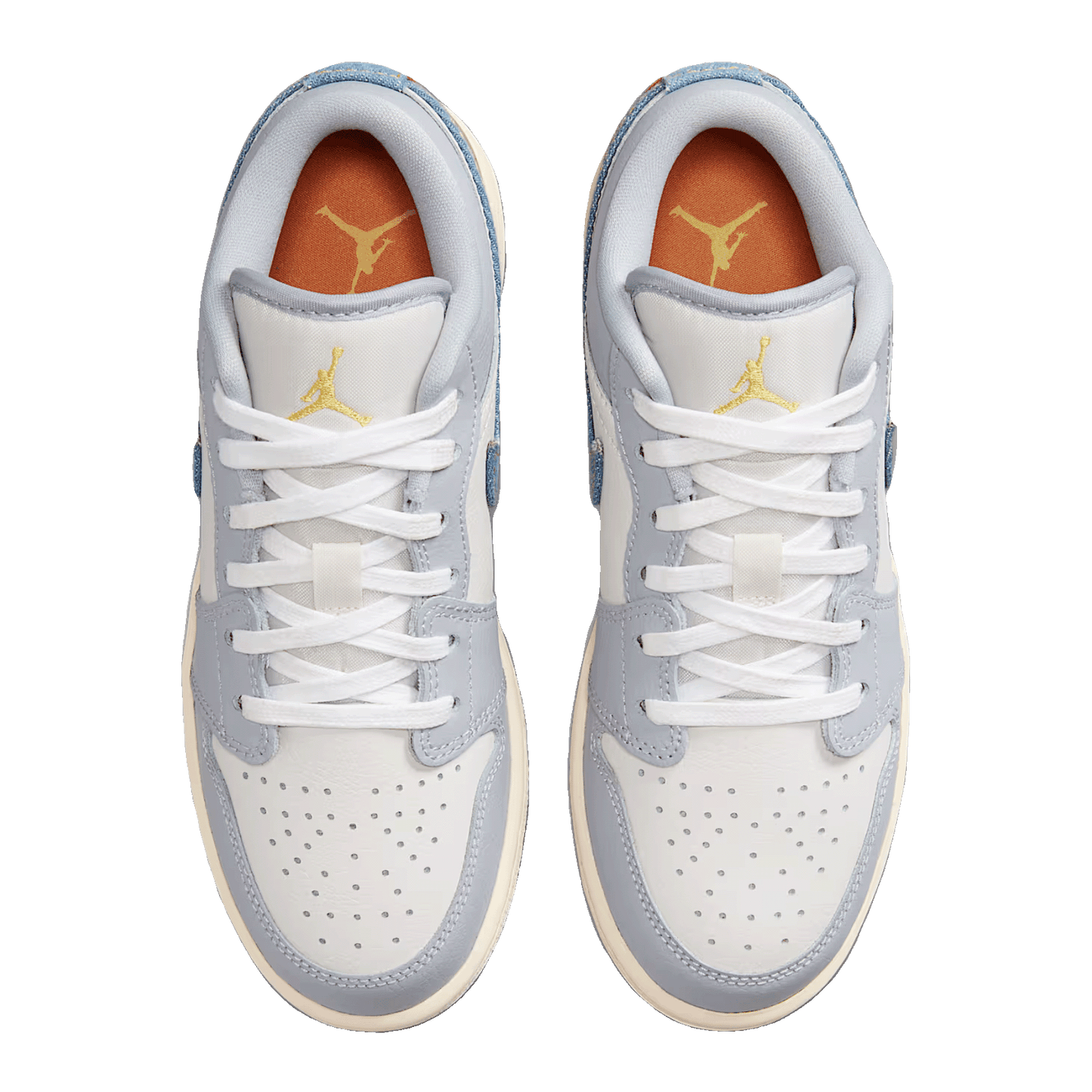 Nike Air Jordan 1 Low SE Phantom Coconut Milk Amber Brown Light Armory Blue (GS) Oben