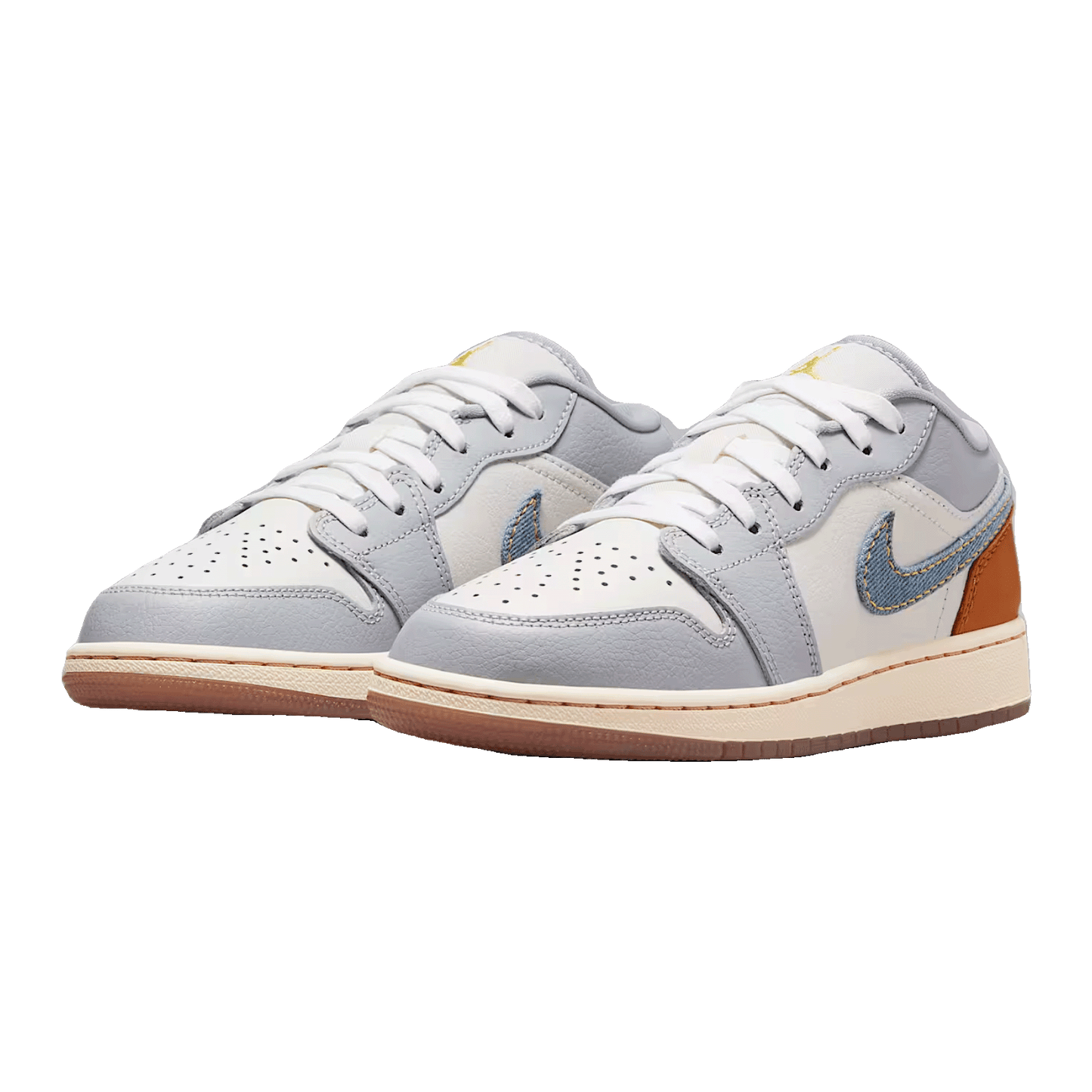 Nike Air Jordan 1 Low SE Phantom Coconut Milk Amber Brown Light Armory Blue (GS) Side