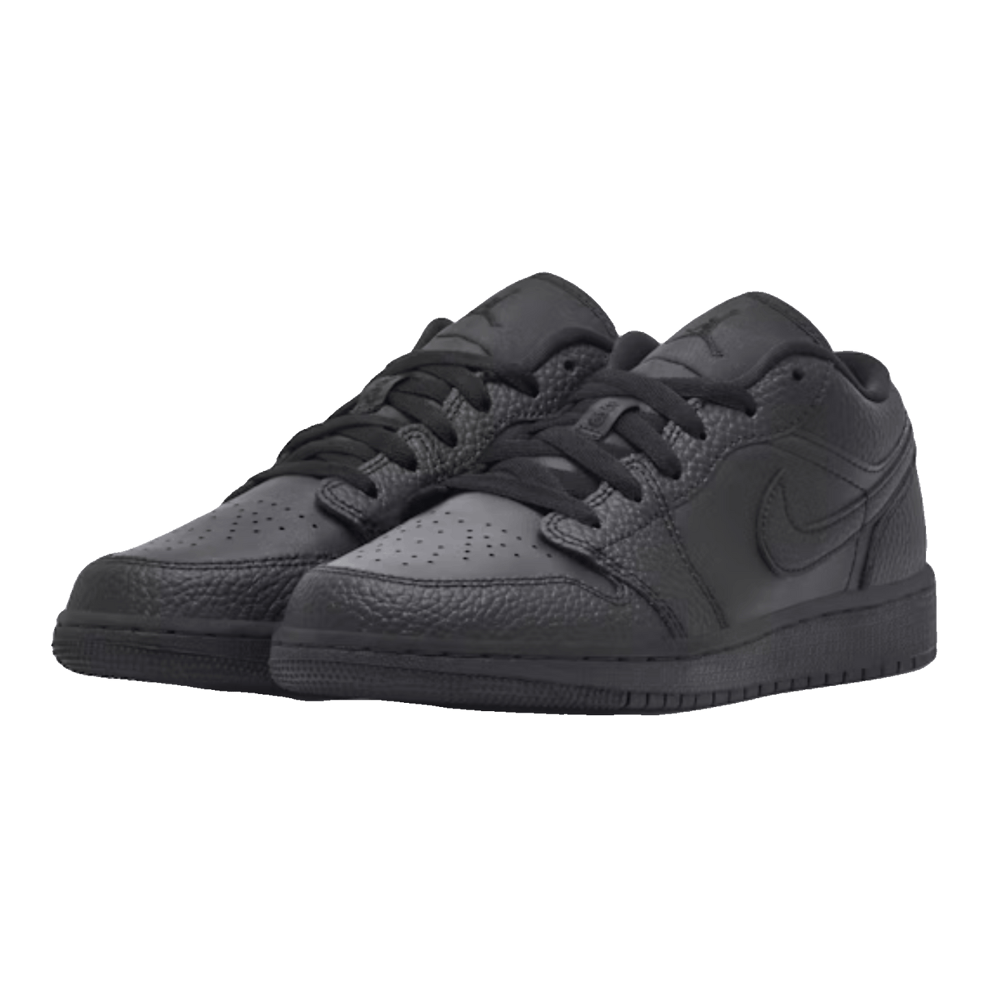 Nike Air Jordan 1 Low Tumbled Leather Black (GS) Side