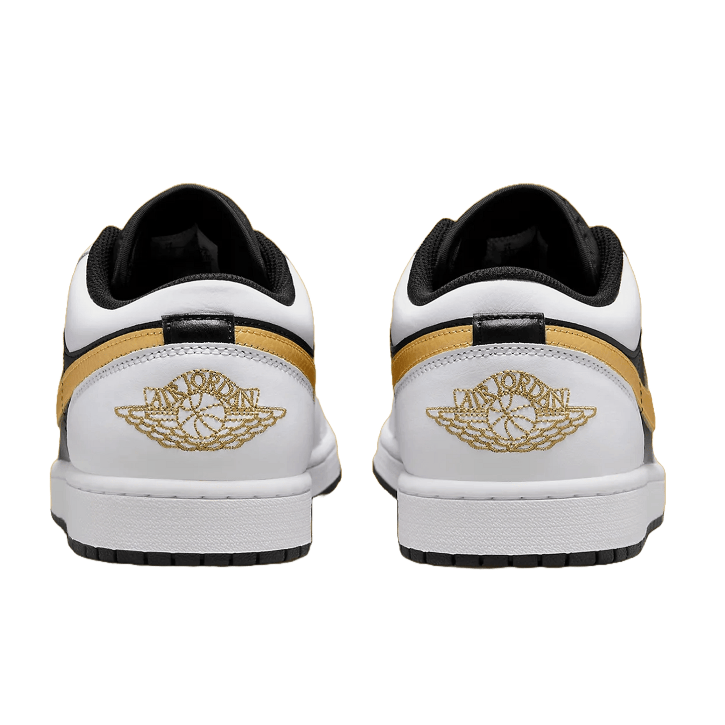 Nike Air Jordan 1 Low White Black Metallic Gold Swoosh Back