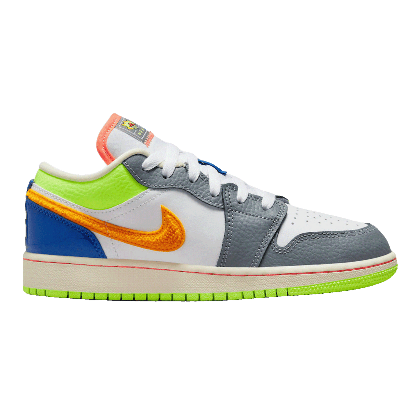 Nike Air Jordan 1 Low White Coconut Milk Ghost Green Laser Orange (GS)