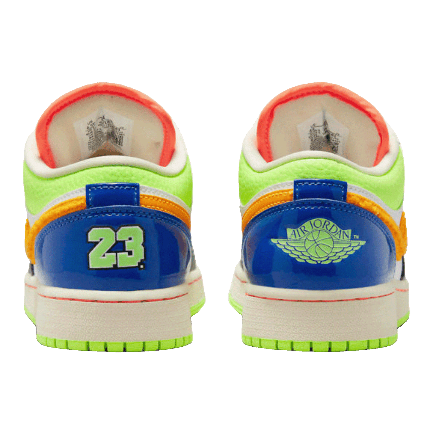 Nike Air Jordan 1 Low White Coconut Milk Ghost Green Laser Orange (GS) Back