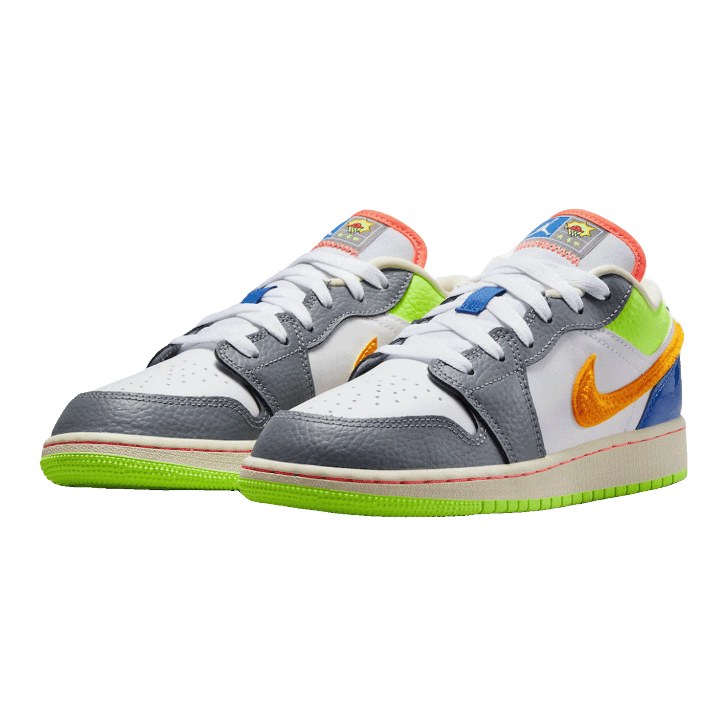 Nike Air Jordan 1 Low White Coconut Milk Ghost Green Laser Orange (GS) Side