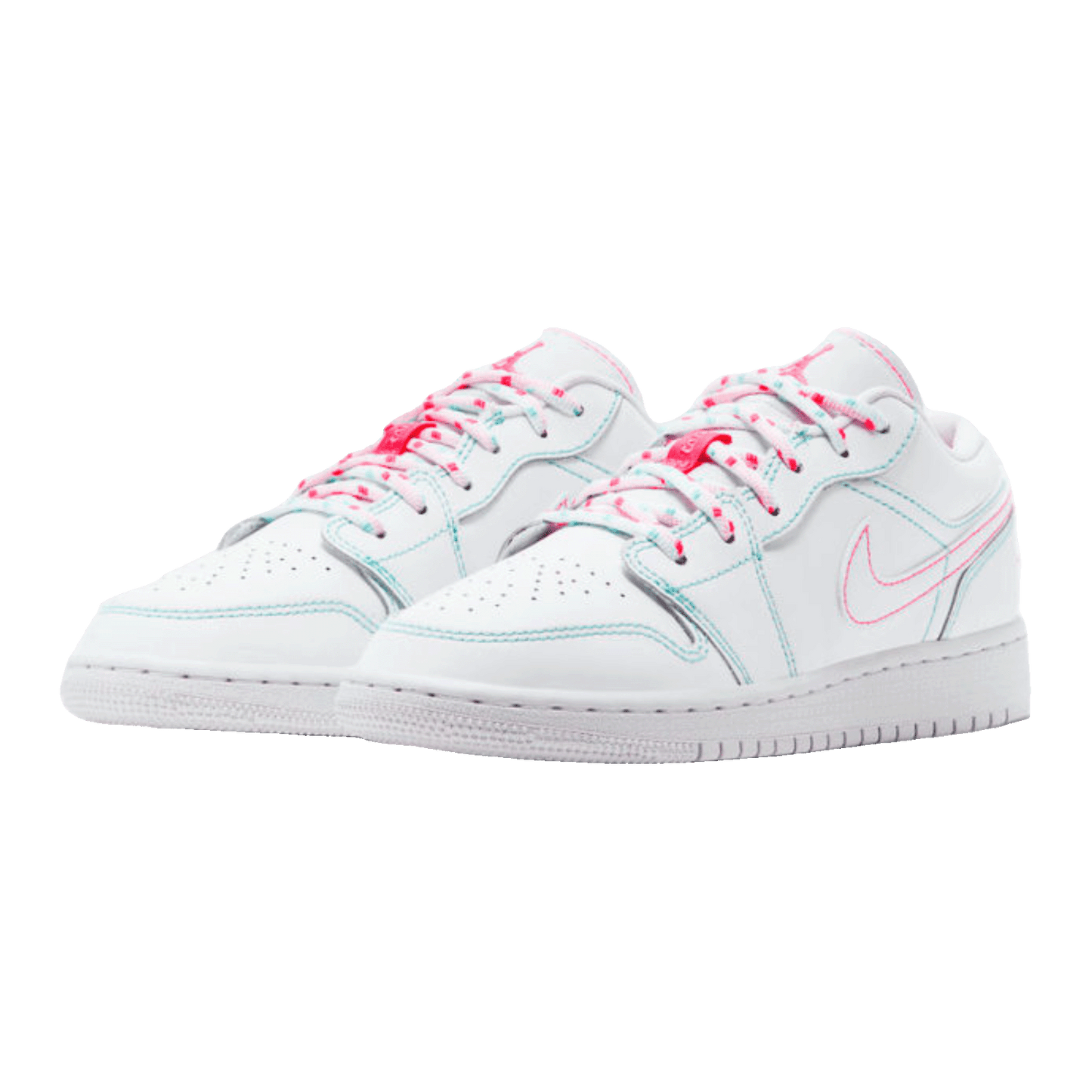 Nike Air Jordan 1 Low White Green Pink (GS) Side