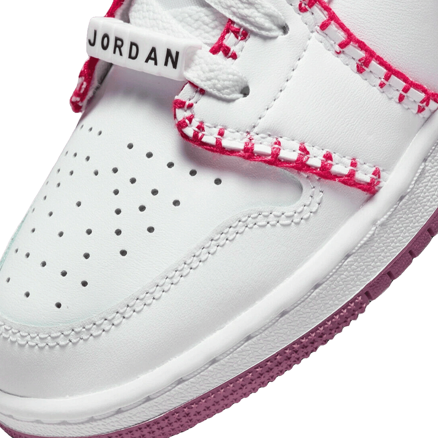 Nike Air Jordan 1 Low White Light Bordeaux (GS) Detail