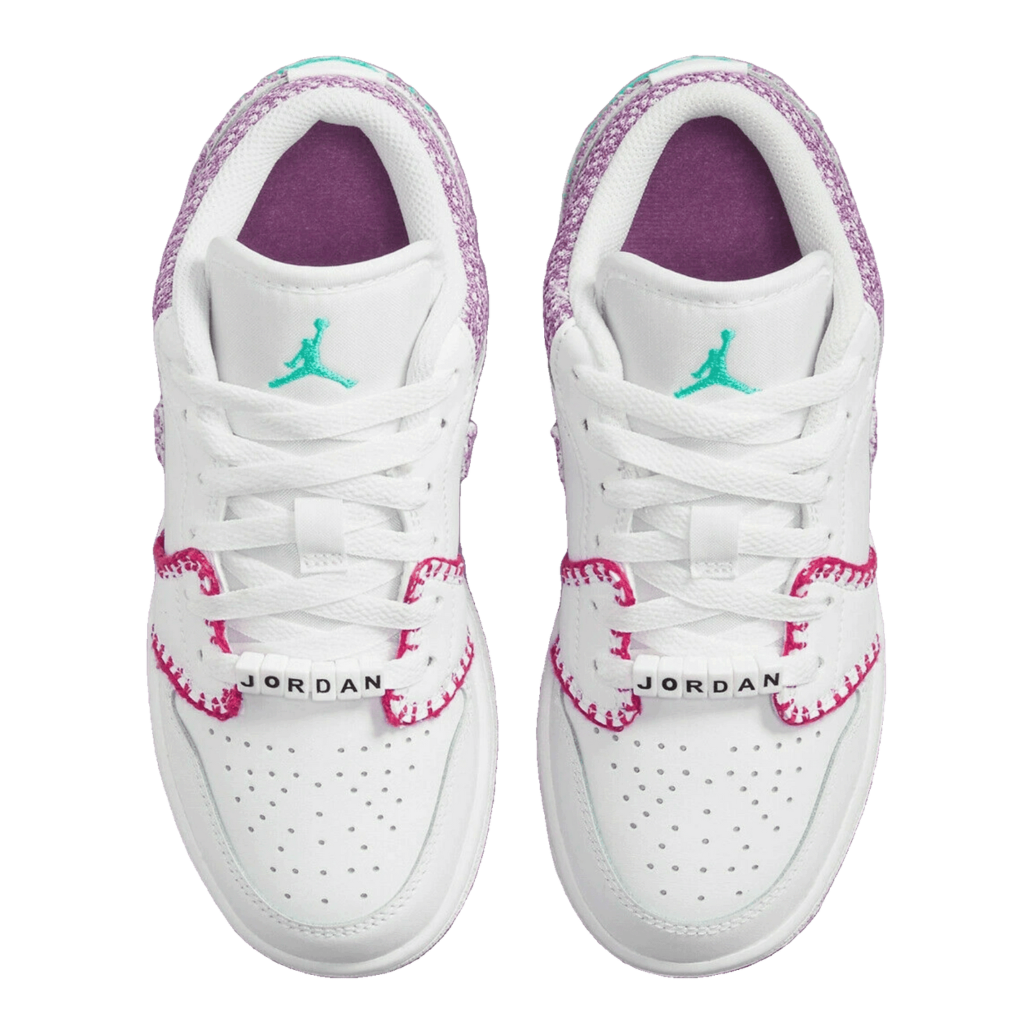 Nike Air Jordan 1 Low White Light Bordeaux (GS) Oben