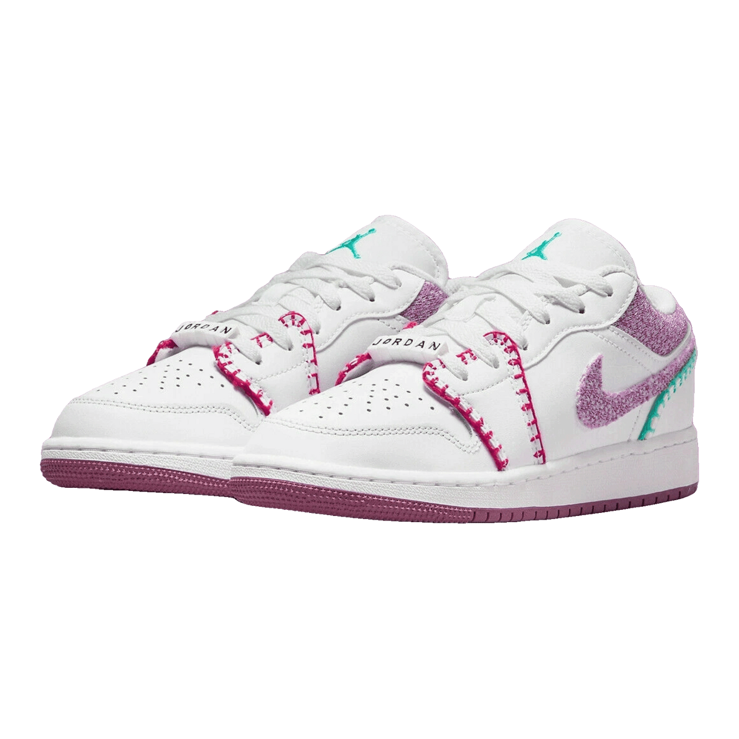 Nike Air Jordan 1 Low White Light Bordeaux (GS) Side