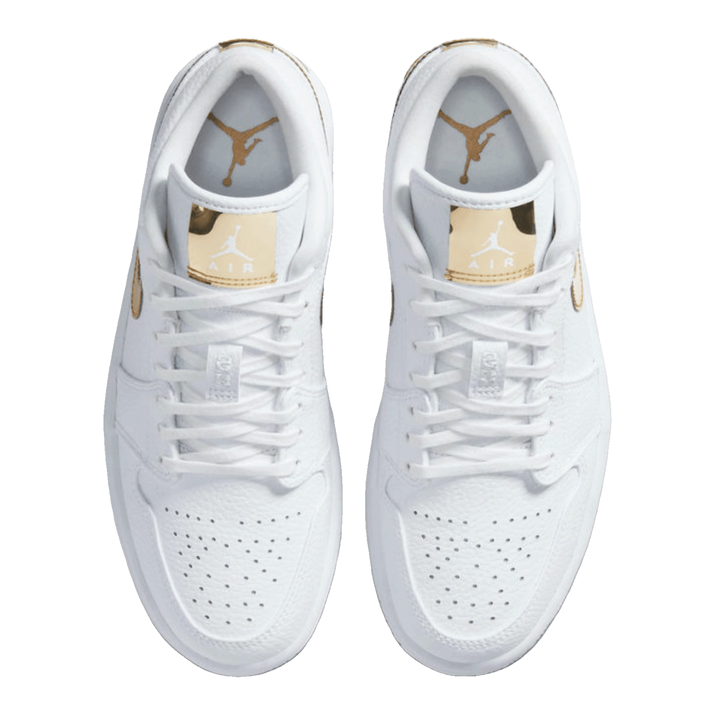 Nike Air Jordan 1 Low White Metallic Gold (W) Oben