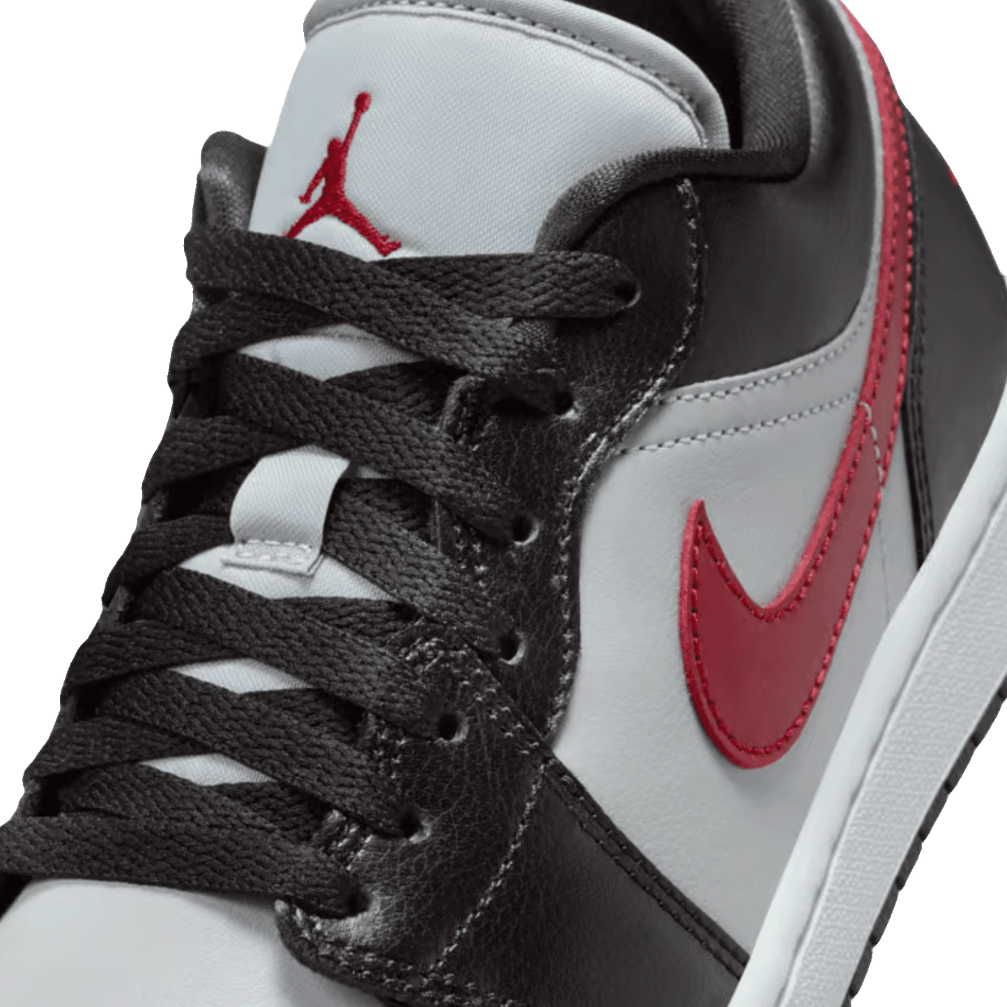Nike Air Jordan 1 Low Wolf Grey Gym Red (W) Tongue
