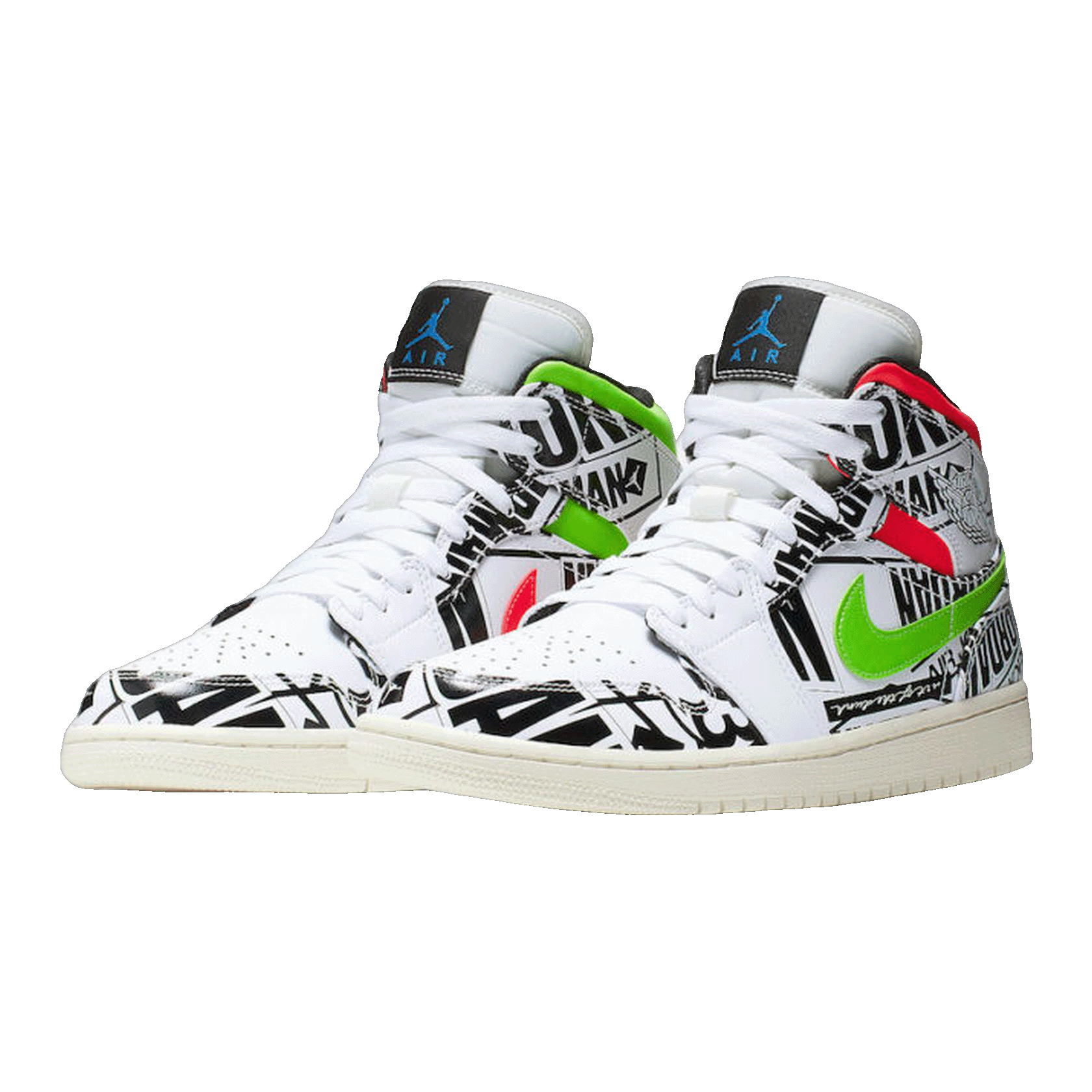 Nike Air Jordan 1 Mid All Over Logos Side