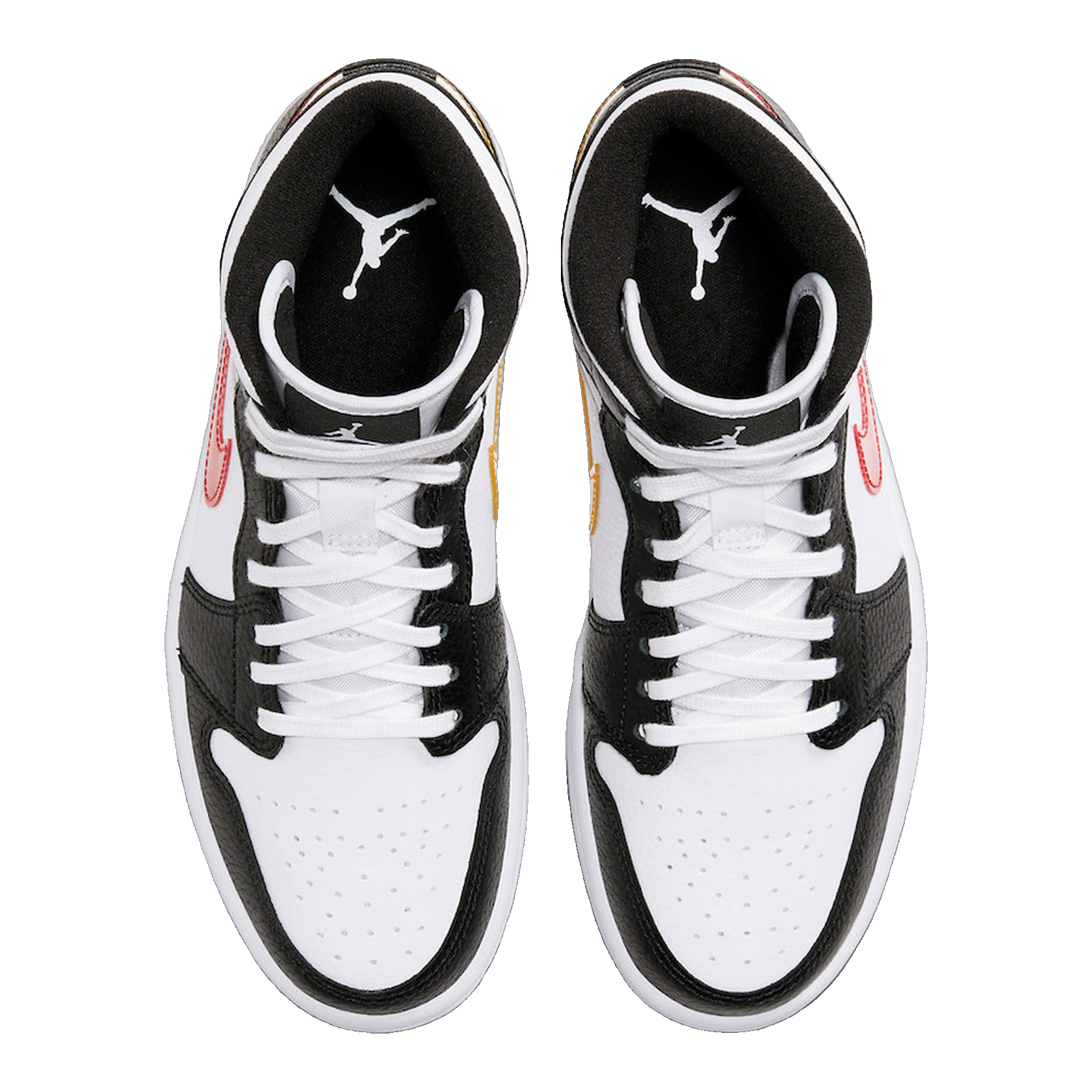 Nike Air Jordan 1 Mid Alternate Swooshes Red Yellow (W) Oben