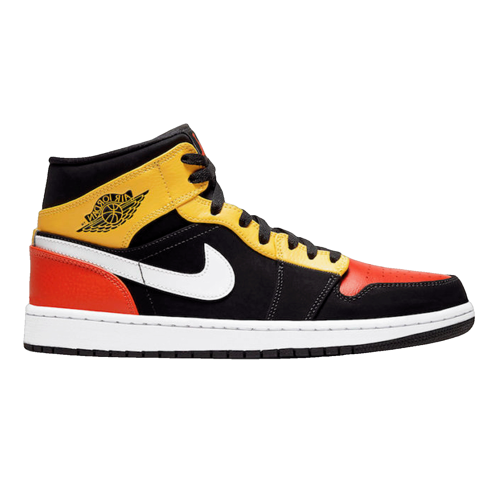 Nike Air Jordan 1 Mid Black Amarillo Orange