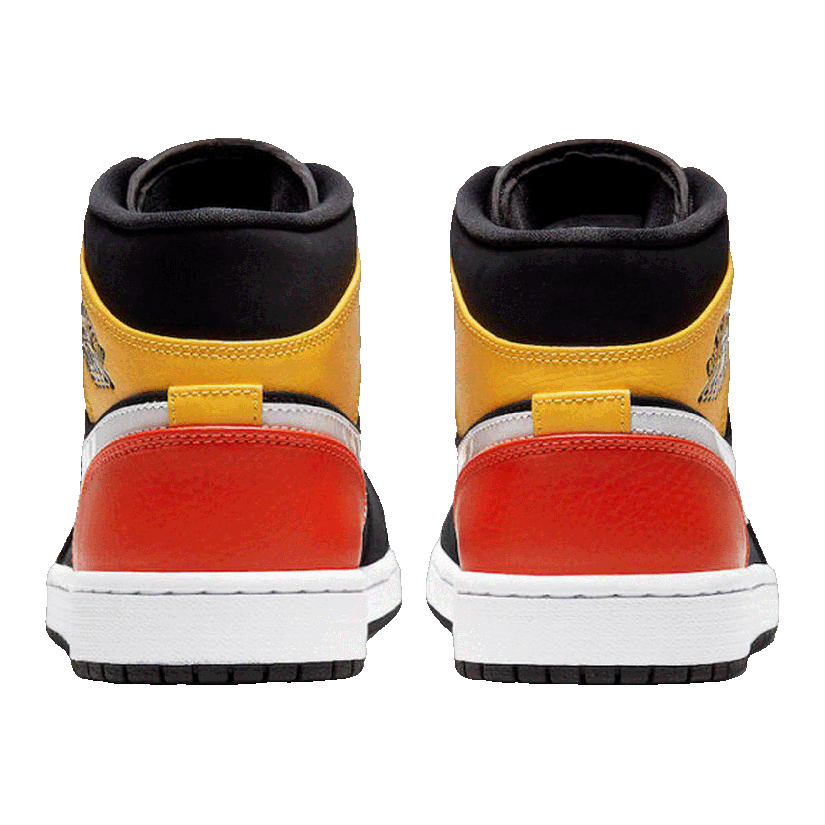 Nike Air Jordan 1 Mid Black Amarillo Orange Back